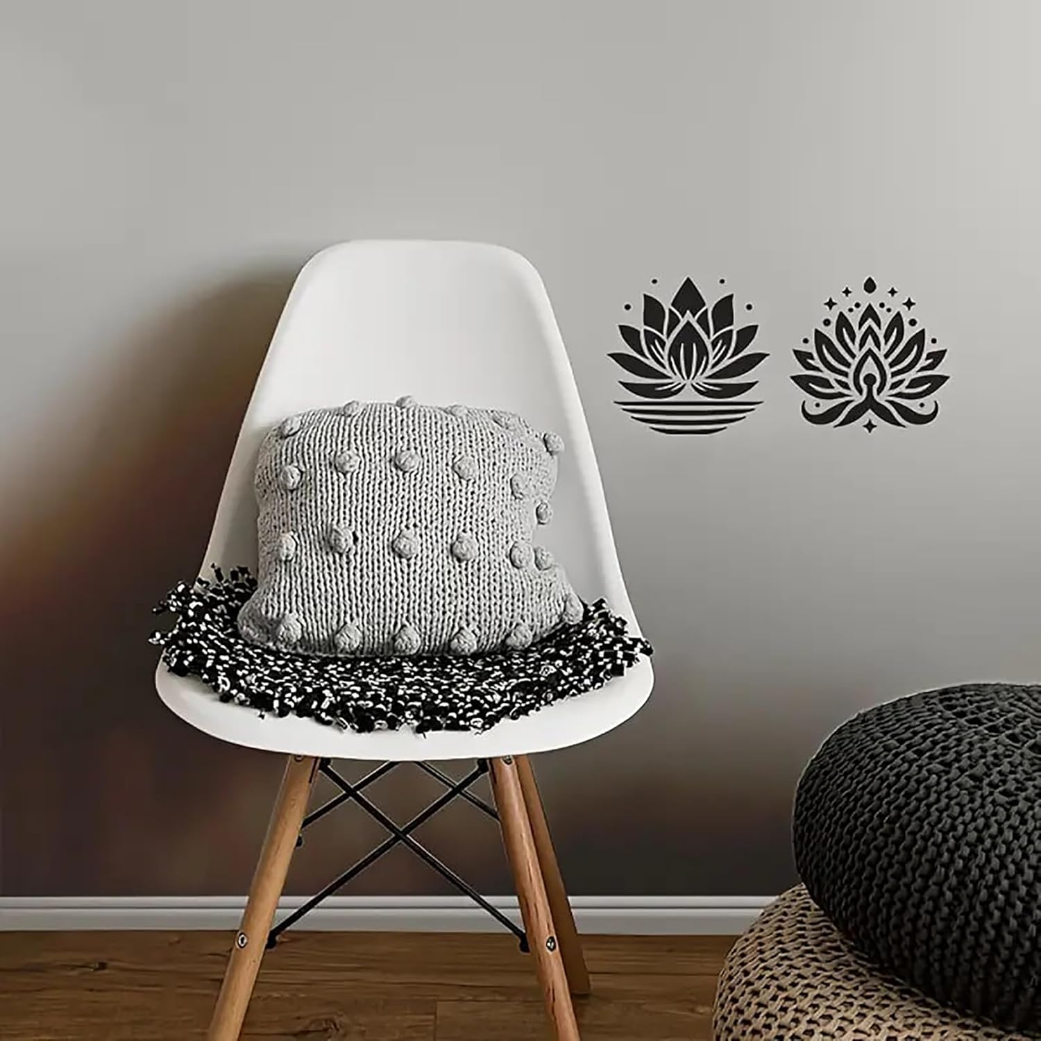 Spiritual lotus stencil for yoga studio