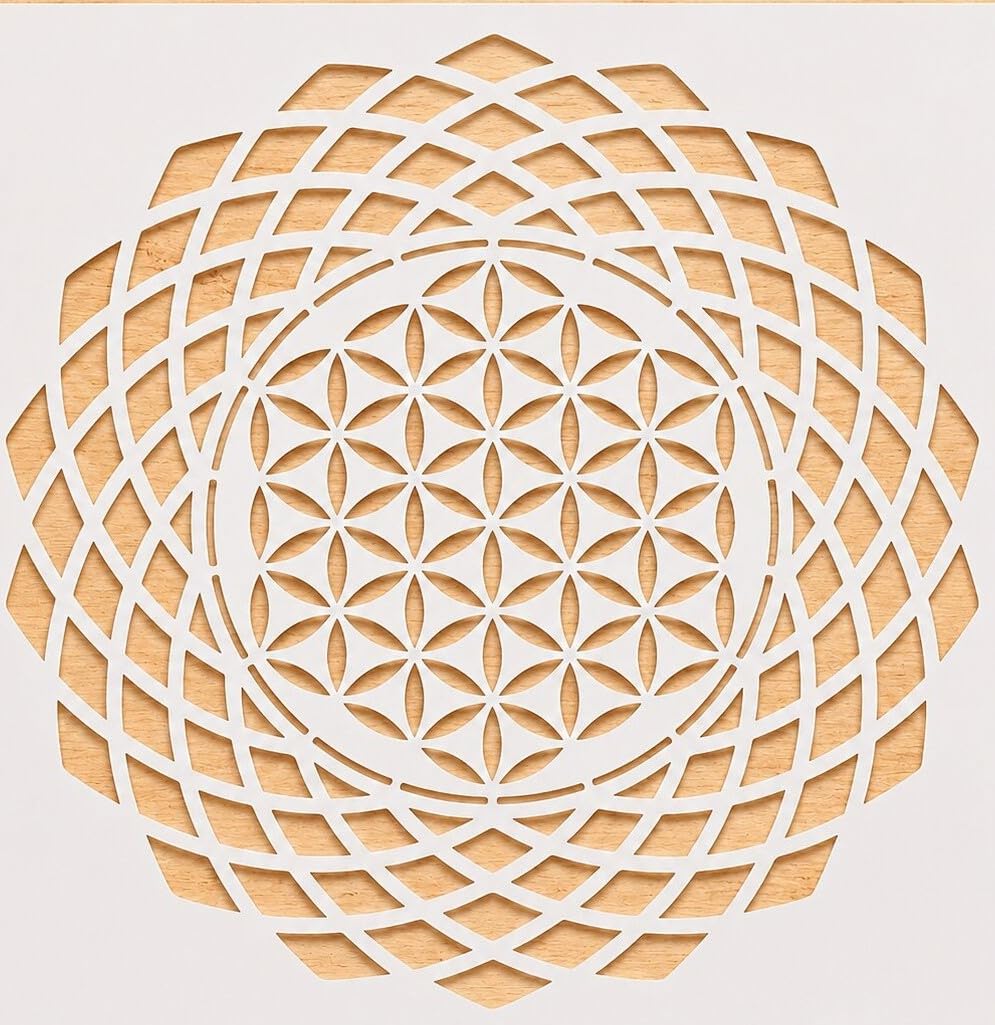 geometric mandala pet plastic painting stencil