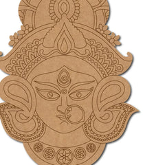 Decorative cardboard cutout of a face with intricate patterns on a white background