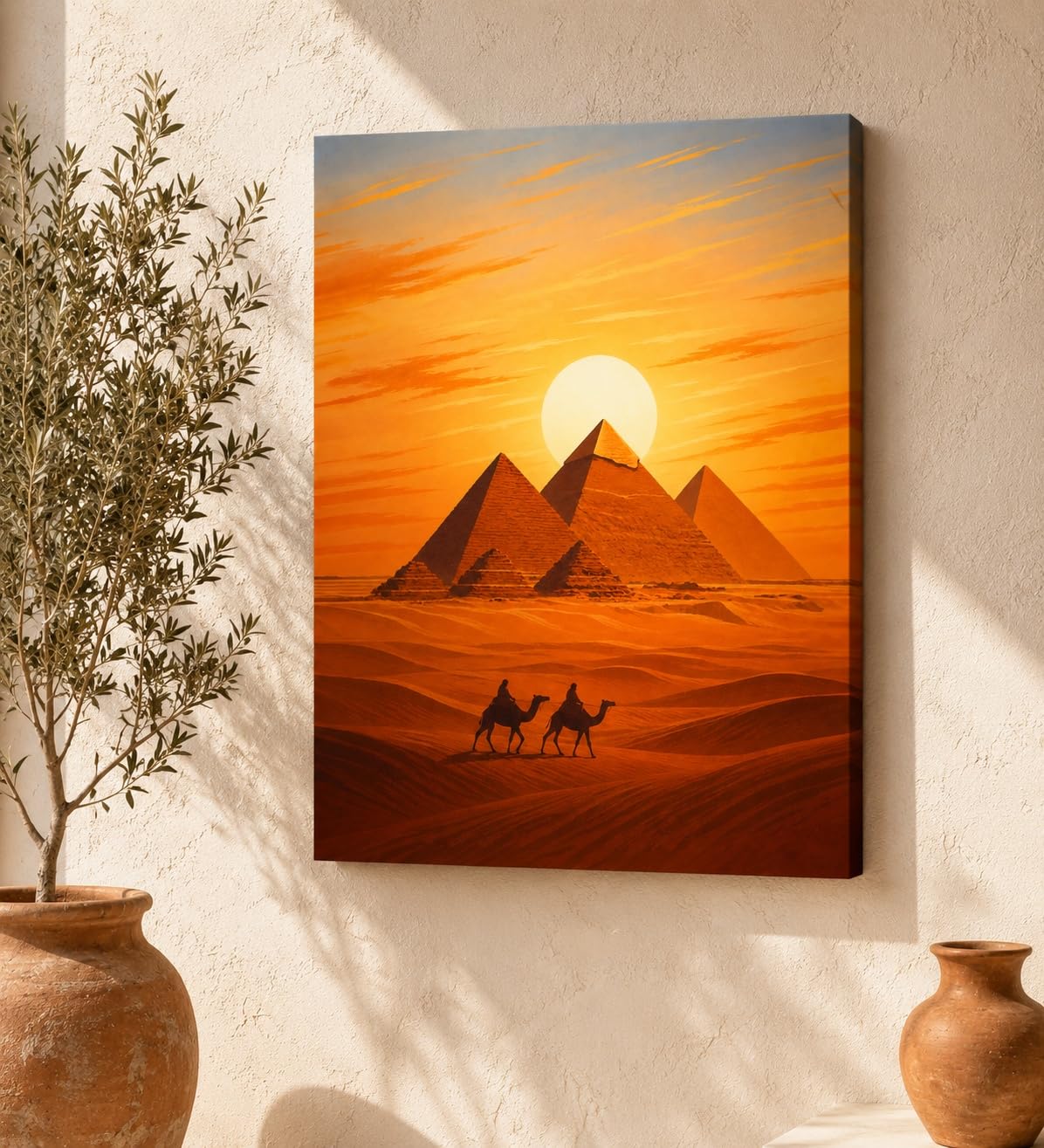 ready to hang Egypt wall painting