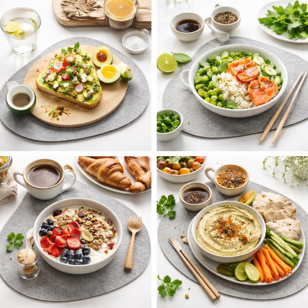 stylish grey placemats for dining setup