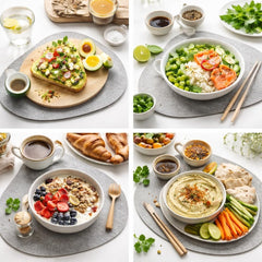 stylish grey placemats for dining setup