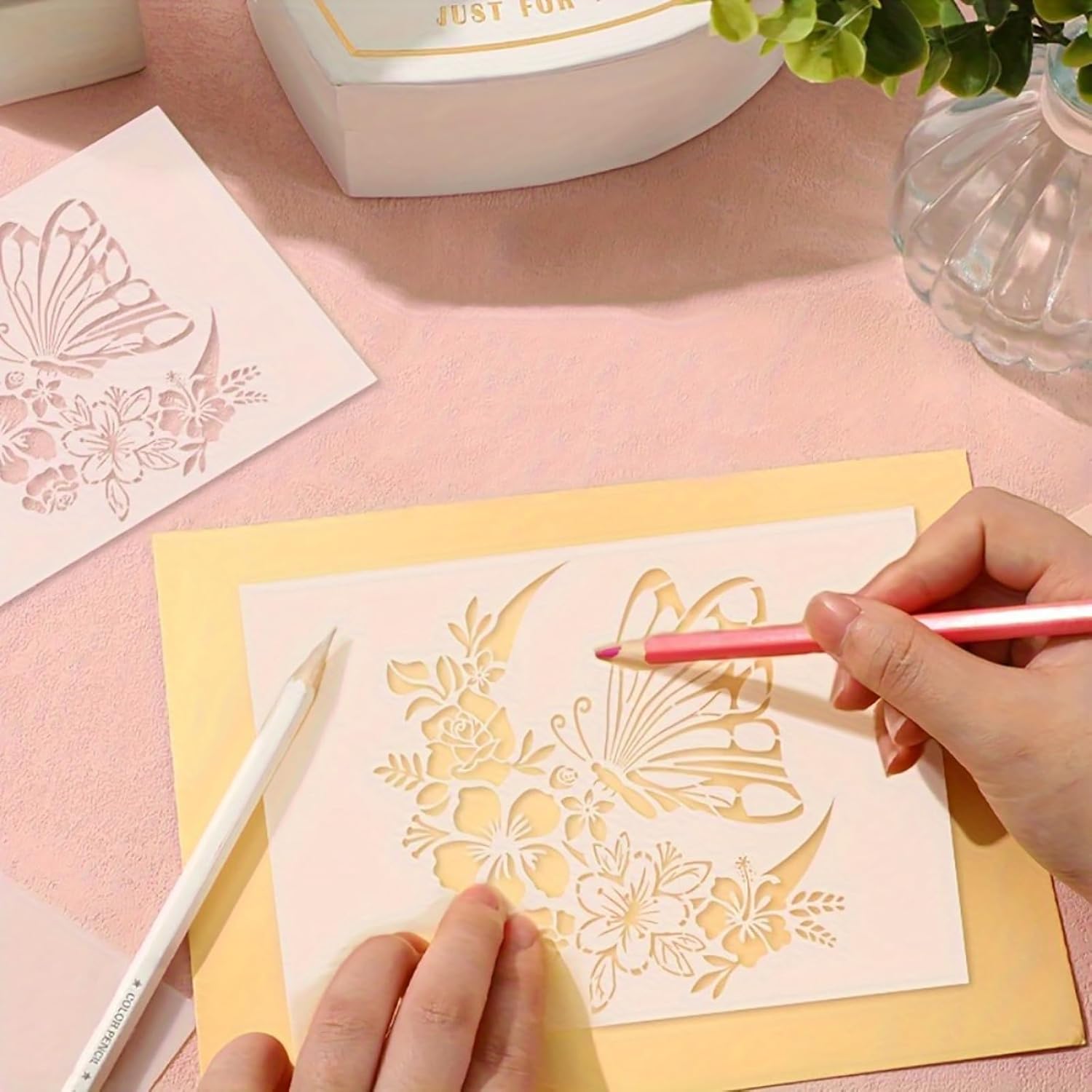 reusable stencil for texture paste art
