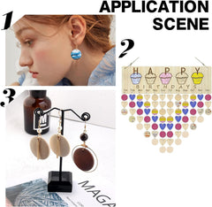 Collage of earrings, a birthday card, and a bottle with text 'APPLICATION SCENE'.