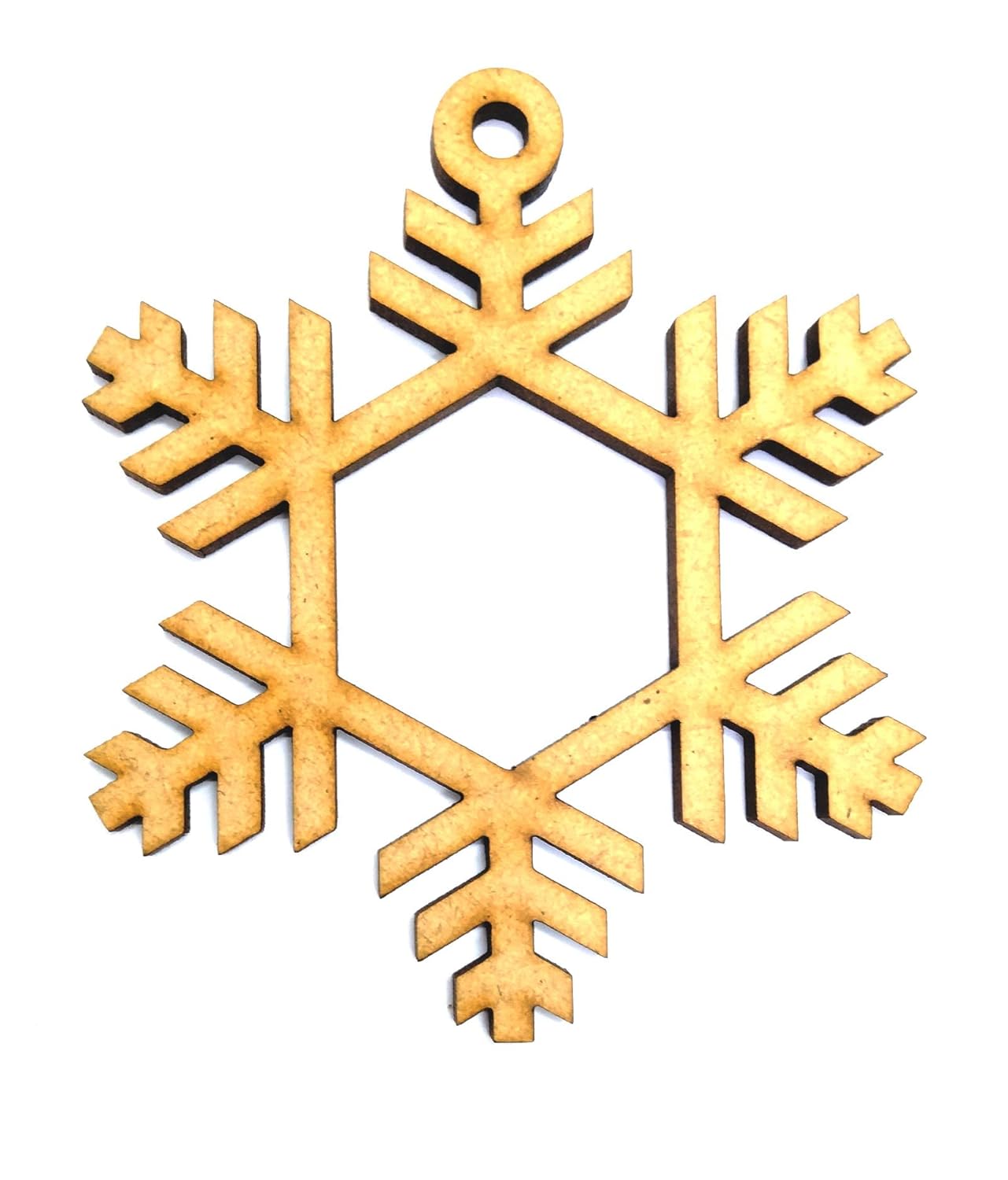 Gold snowflake ornament on a white background