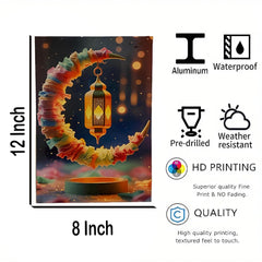 Cliths Islamic Moon Metal Wall Art Ramadan Eid Decor Aluminum Moon Muslim Home Office Decoration