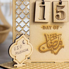 Cliths Wooden Ramadan Calendar Islamic Table Decor Eid Mubarak Sign Countdown Decoration DIY Muslim Gift