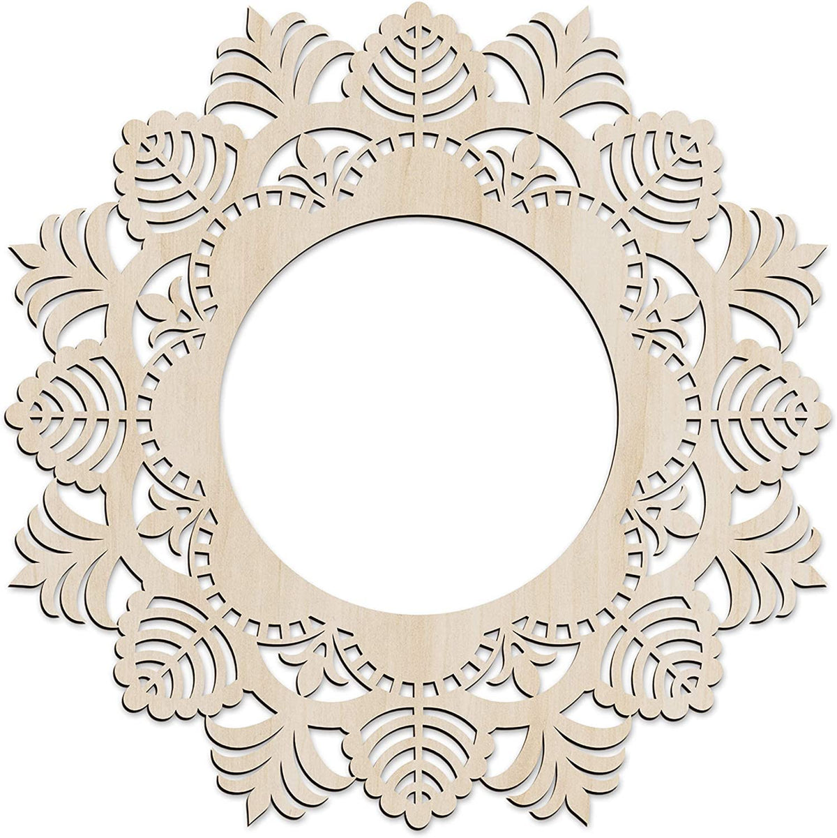 American Elm Mandala Wooden Wall Art Nature Inspired Botanical Design in Birch Plywood, Rustic Circle Decor