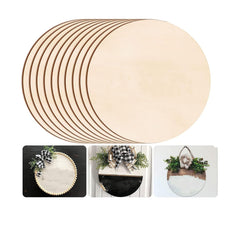 Set of round wooden boards with decorative applications on a white background