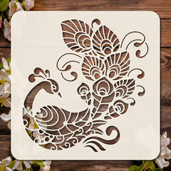 peacock stencil for diy art and craft
