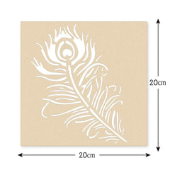 Cliths Wooden Rangoli Set for Diwali DIY Décor Peacock Feather & Diya Design Cutouts for Painting, Home Decoration, Festival Crafts