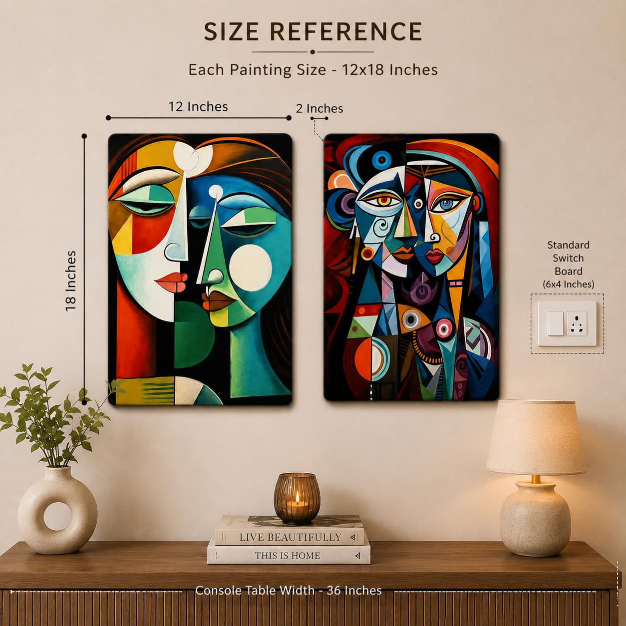 hallway abstract face wall art