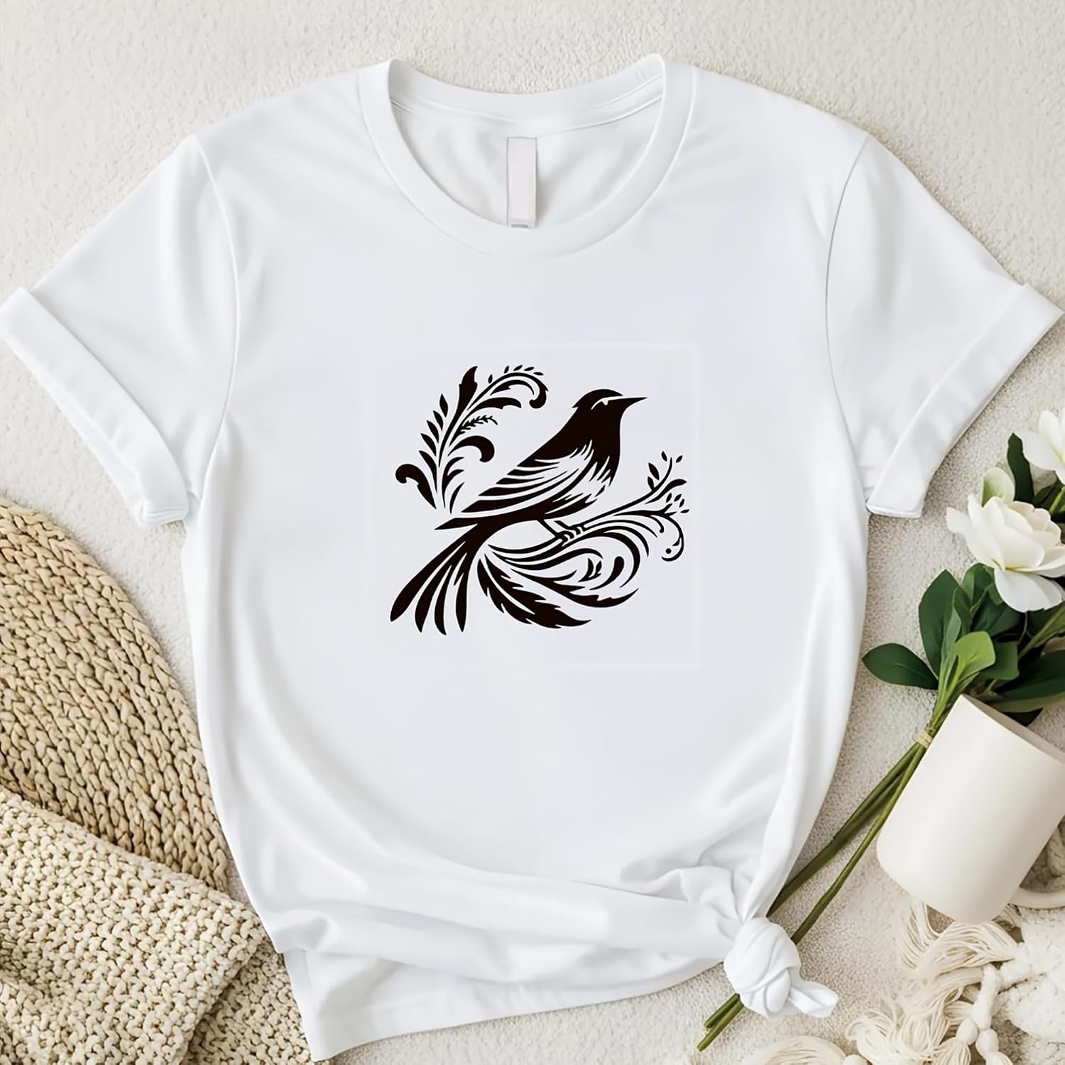 bird branch stencil for wall painting