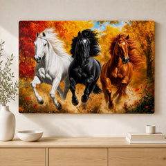 three running horses wall art