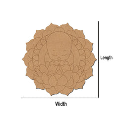 Cliths Pre Marked Buddha Mandala MDF Cutout for DIY Home Decor Crafting Round Spiritual Wall Art DIY