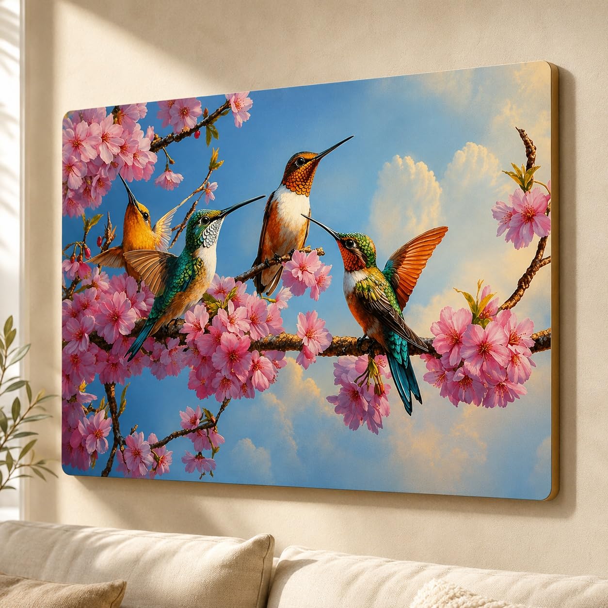 ready to hang hummingbird wall painting
