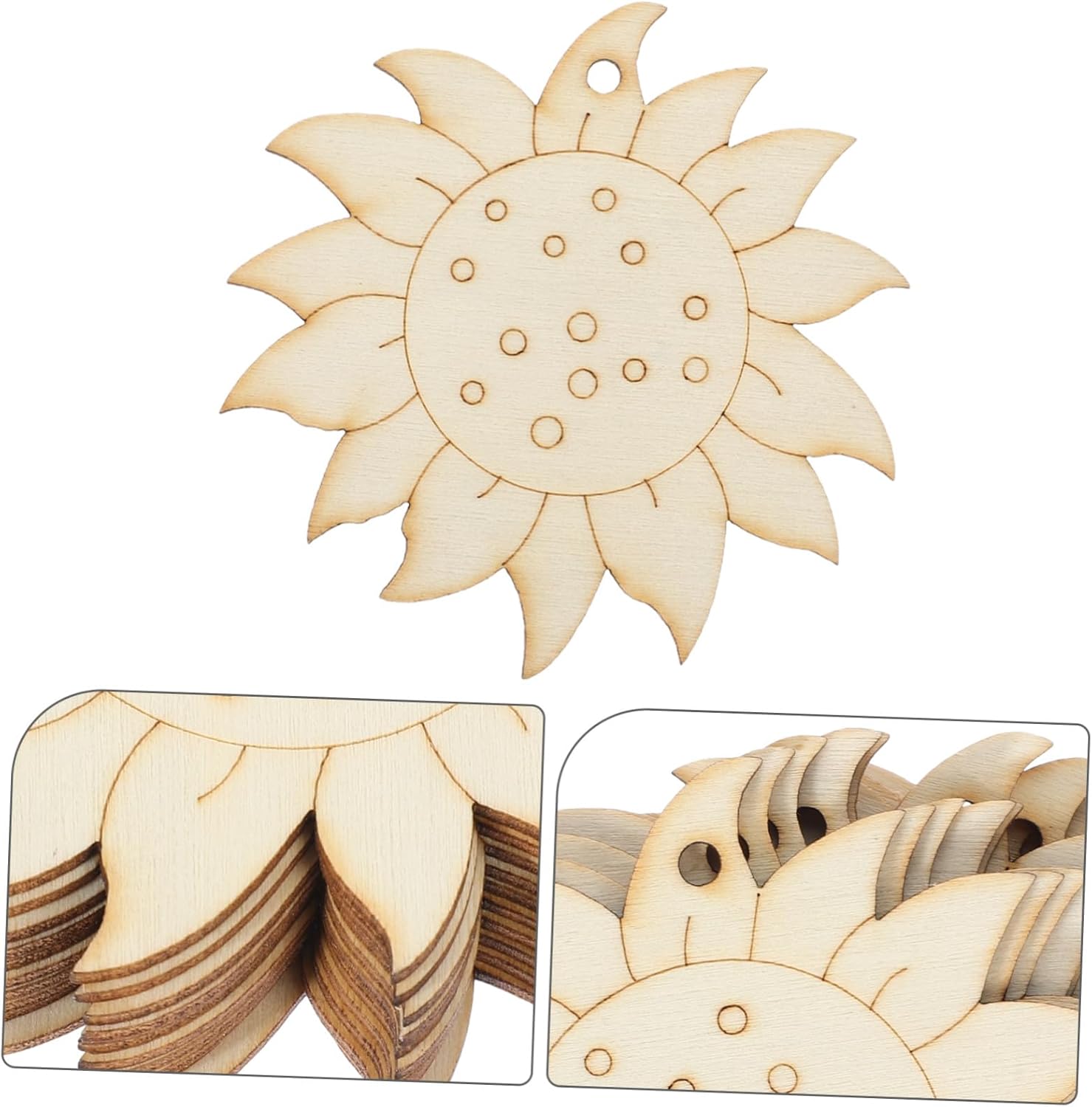 floral wood slices for handmade decorations and art projects