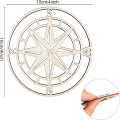 compass shape wooden ornament