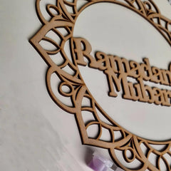 Cliths Wooden Ramadan Wreath Islamic Wall Decor DIY Craft Kit Eid Mubarak Home Decoration Circle Art Gift for Adults