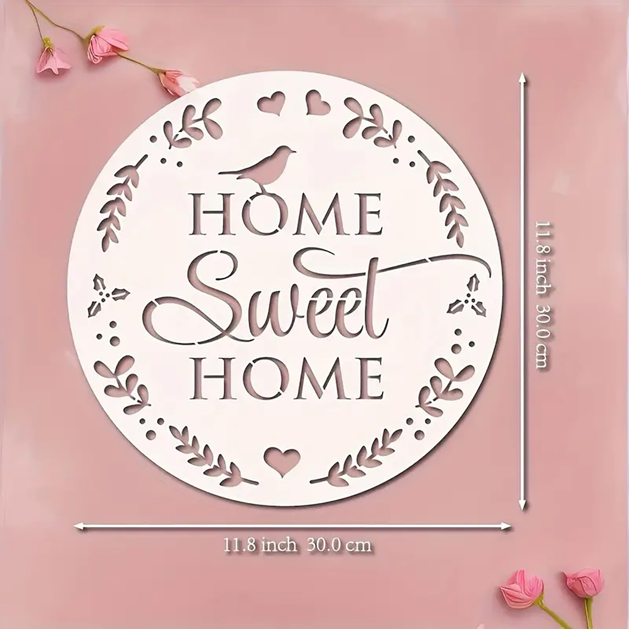 farmhouse style home sweet home craft stencil for décor