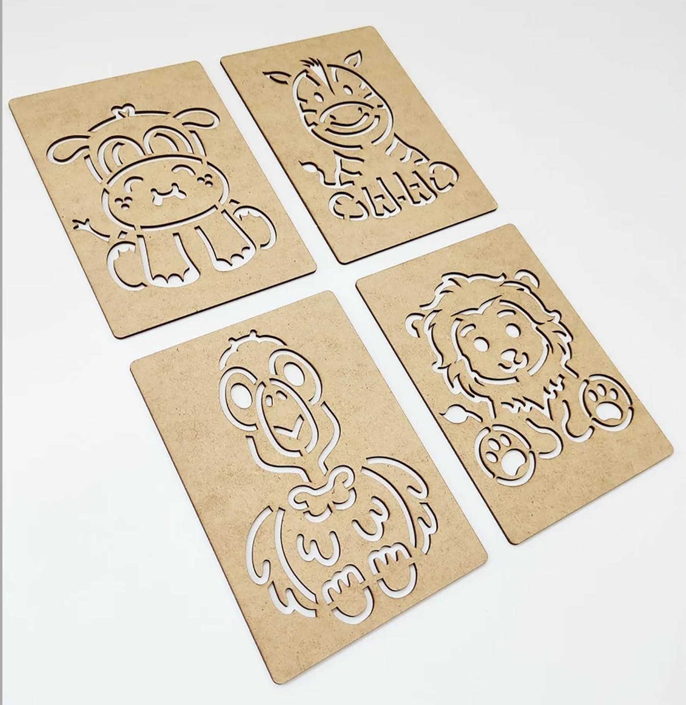 kids safari animals stencil set