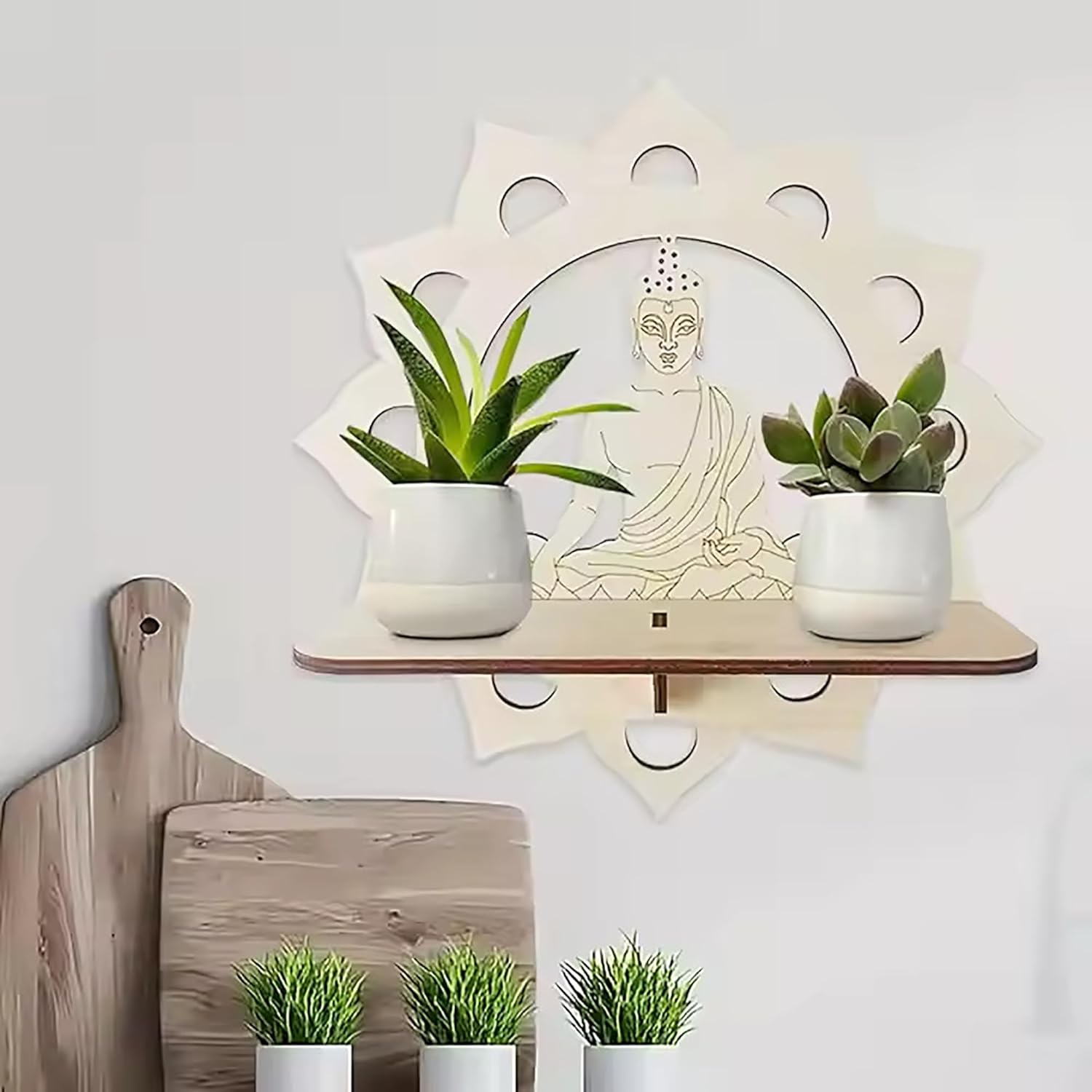 Craft Wooden Buddha Pendant for Wall Decoration"