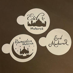 Cliths Set of 3 Ramadan Stencils Eid Mubarak Decor Templates for Coffee Islamic Party Decorations
