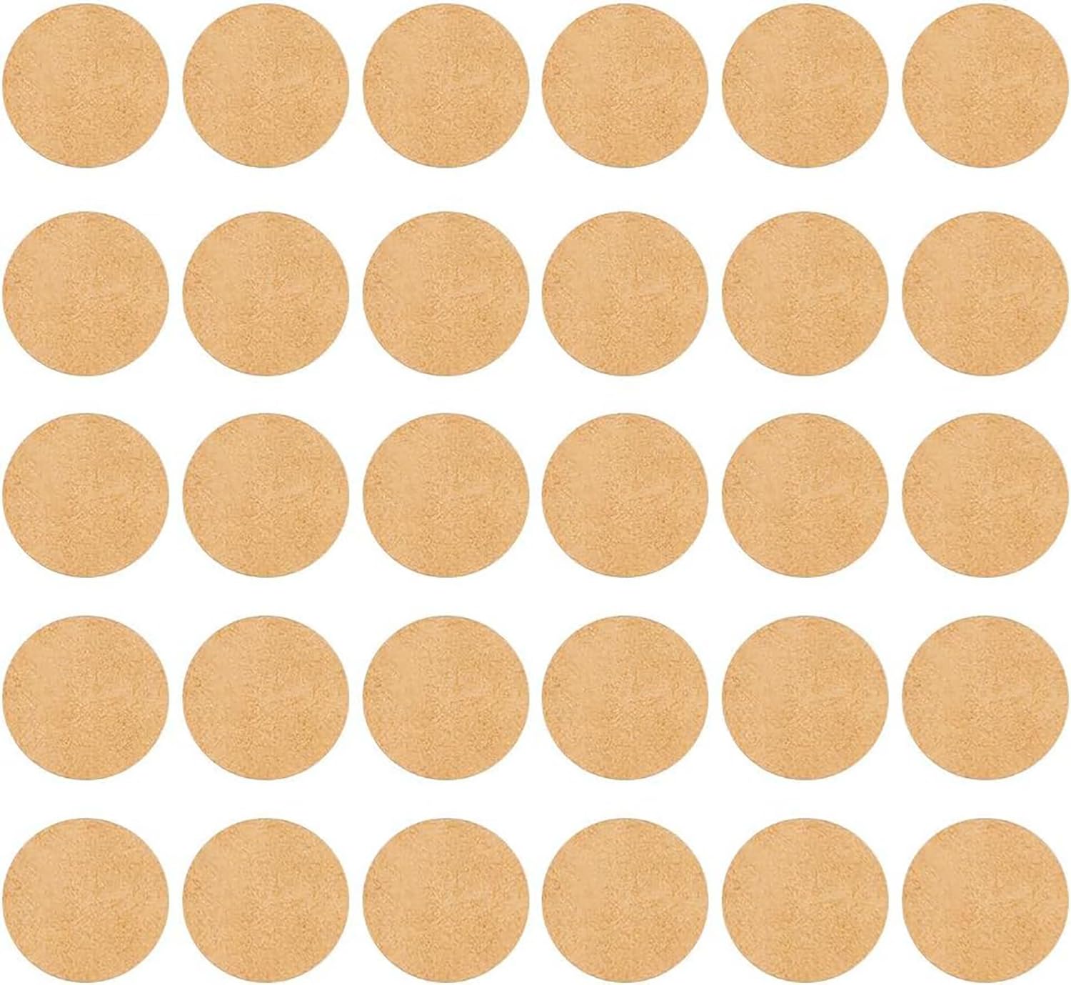 Multiple beige circular stickers arranged in a grid pattern.
