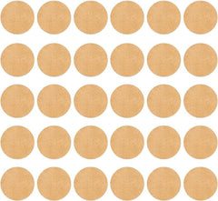 Multiple beige circular stickers arranged in a grid pattern.