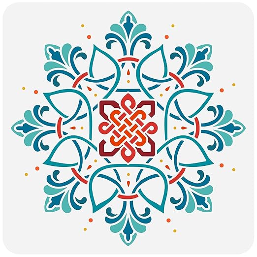 mandala flower stencil for wall painting