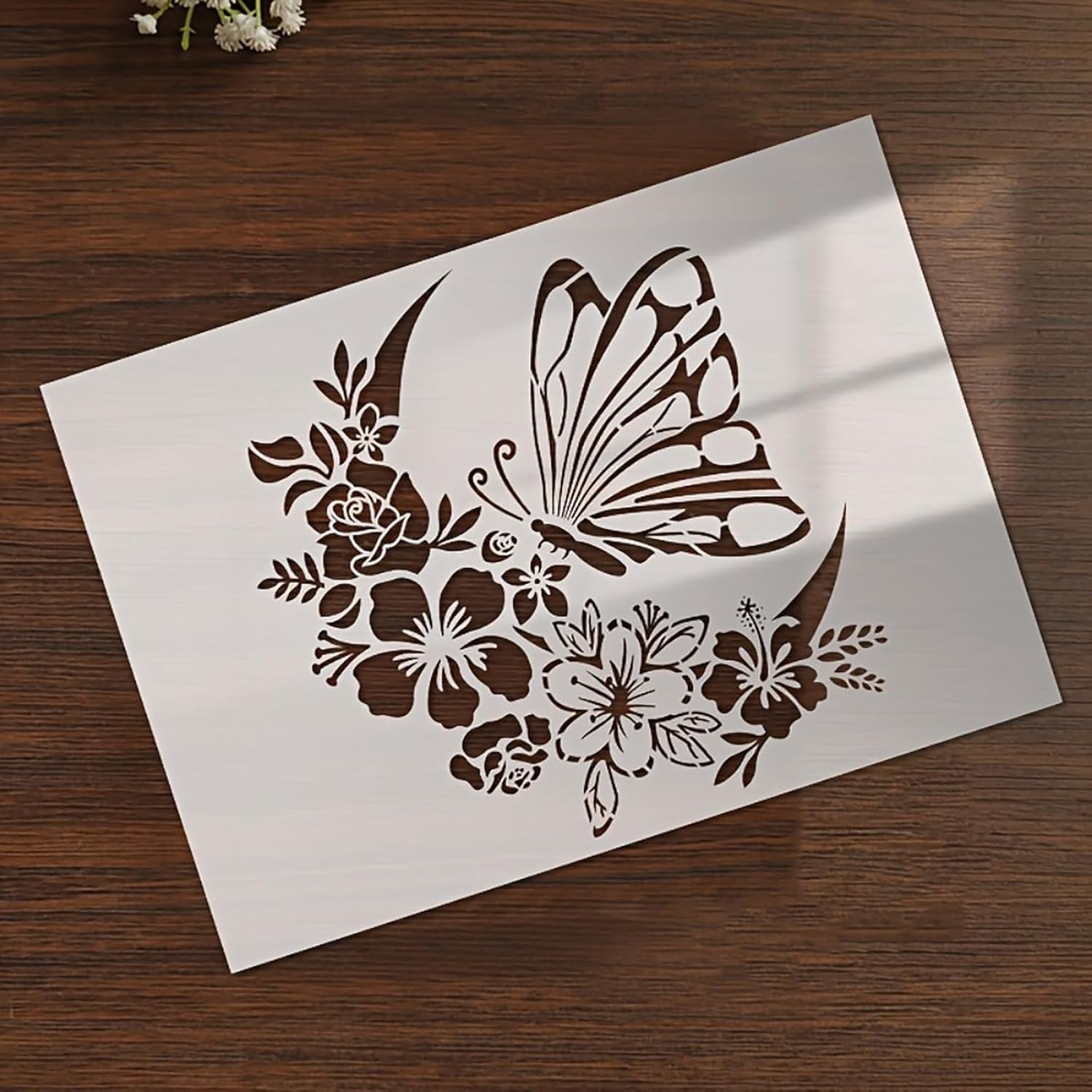 butterfly and flower stencil for diy painting
