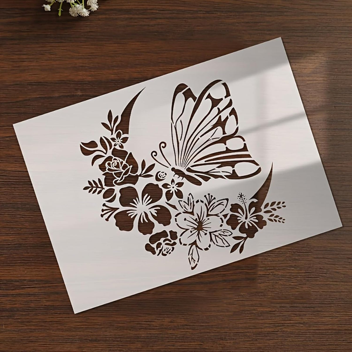 butterfly and flower stencil for diy painting
