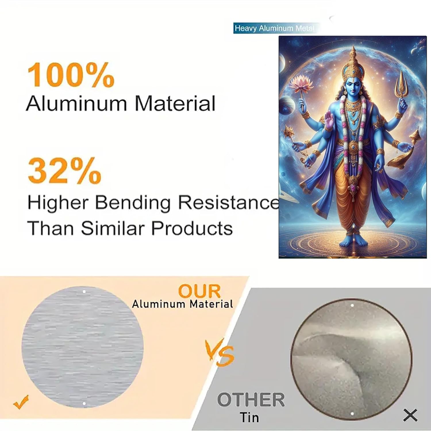 Comparison of aluminum material with other tin, highlighting properties and quality.