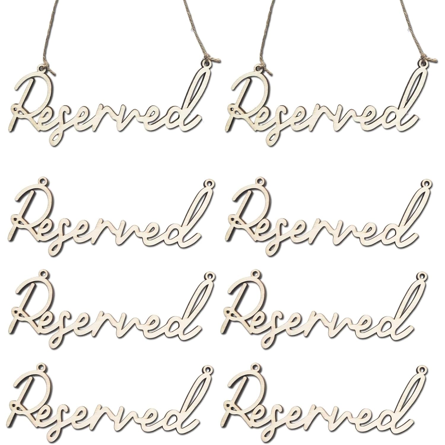 Multiple 'Reserved' signs on a white background