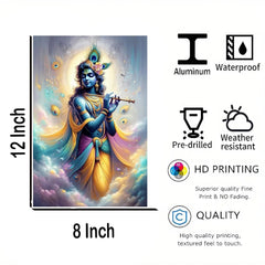 Decorative panel with a神像 design, size 8x12 inches, featuring waterproof, pre-drilled, weather-resistant, HD printing, and high-quality quality attributes.