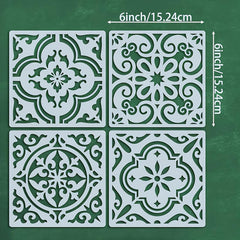 diy stencil for texture paste tile artwork

