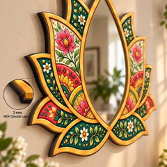 lotus wall mirror for home décor