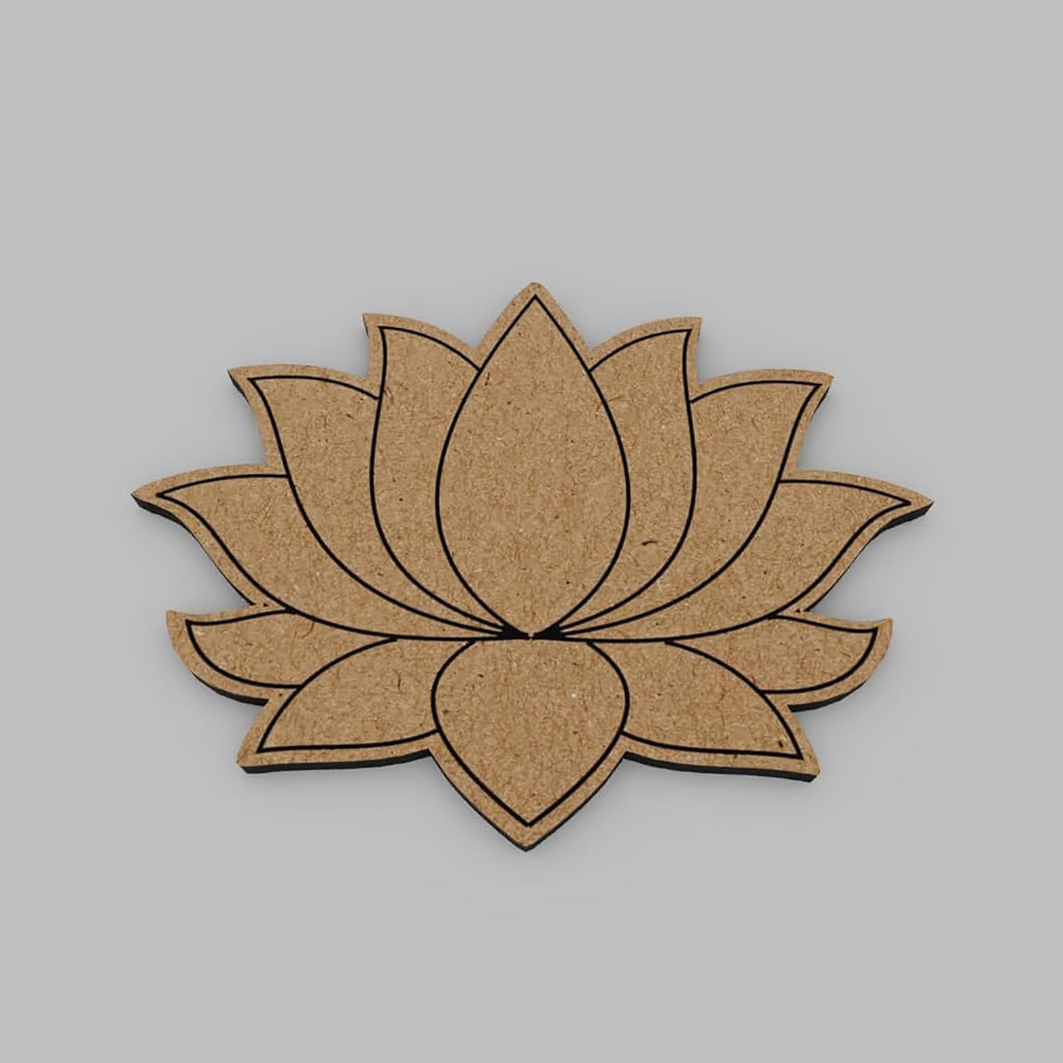Brown lotus flower-shaped object on a gray background