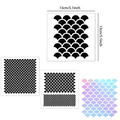 Cliths 5 Pcs Mermaid Theme Stencil Set for Kids and DIY Art Reusable Plastic Templates for Painting on Walls, Wood, Paper, Canvas, Scrapbooking, and Craft Projects