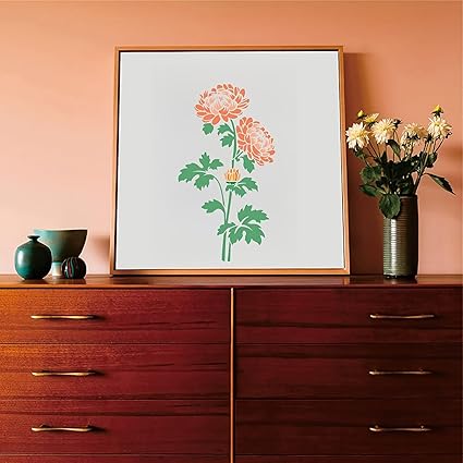 floral stencil template for home craft projects