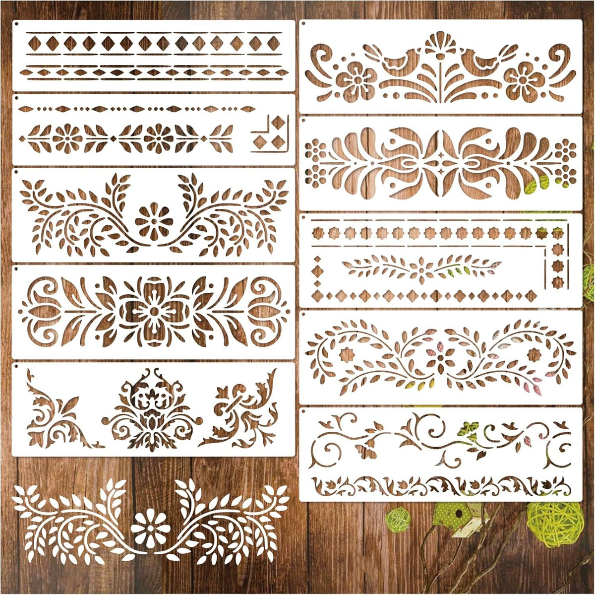 border stencils for crafts reusable set
