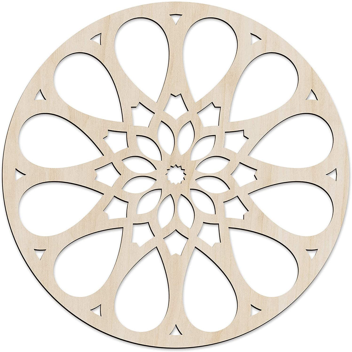 American Elm Mandala Wall Art Floral Circular Design Rustic Petal Motif Wall Decor for Home