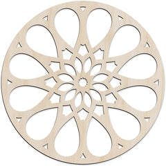 American Elm Mandala Wall Art Floral Circular Design Rustic Petal Motif Wall Decor for Home