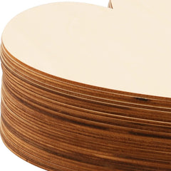 Stack of wooden circular objects with a white interior