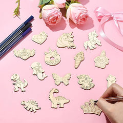 paintable unicorn butterfly princess wood cutouts