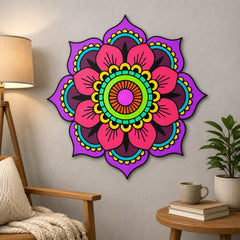 pink floral mandala wall art for bedroom