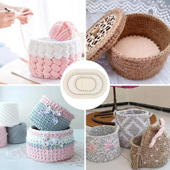 American Elm 3 Size Oval Basket Bottom Set Wooden MDF Bases with Holes for DIY Crochet Bags & Storage Craft Supplies