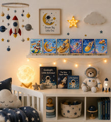 space themed newborn milestone cards
