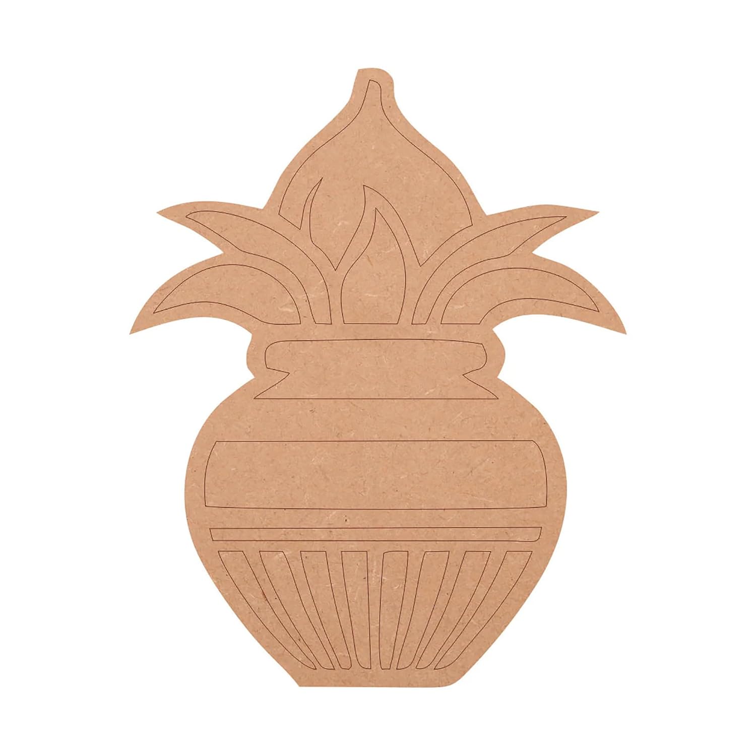 Wooden pineapple-shaped decorative item on a white background