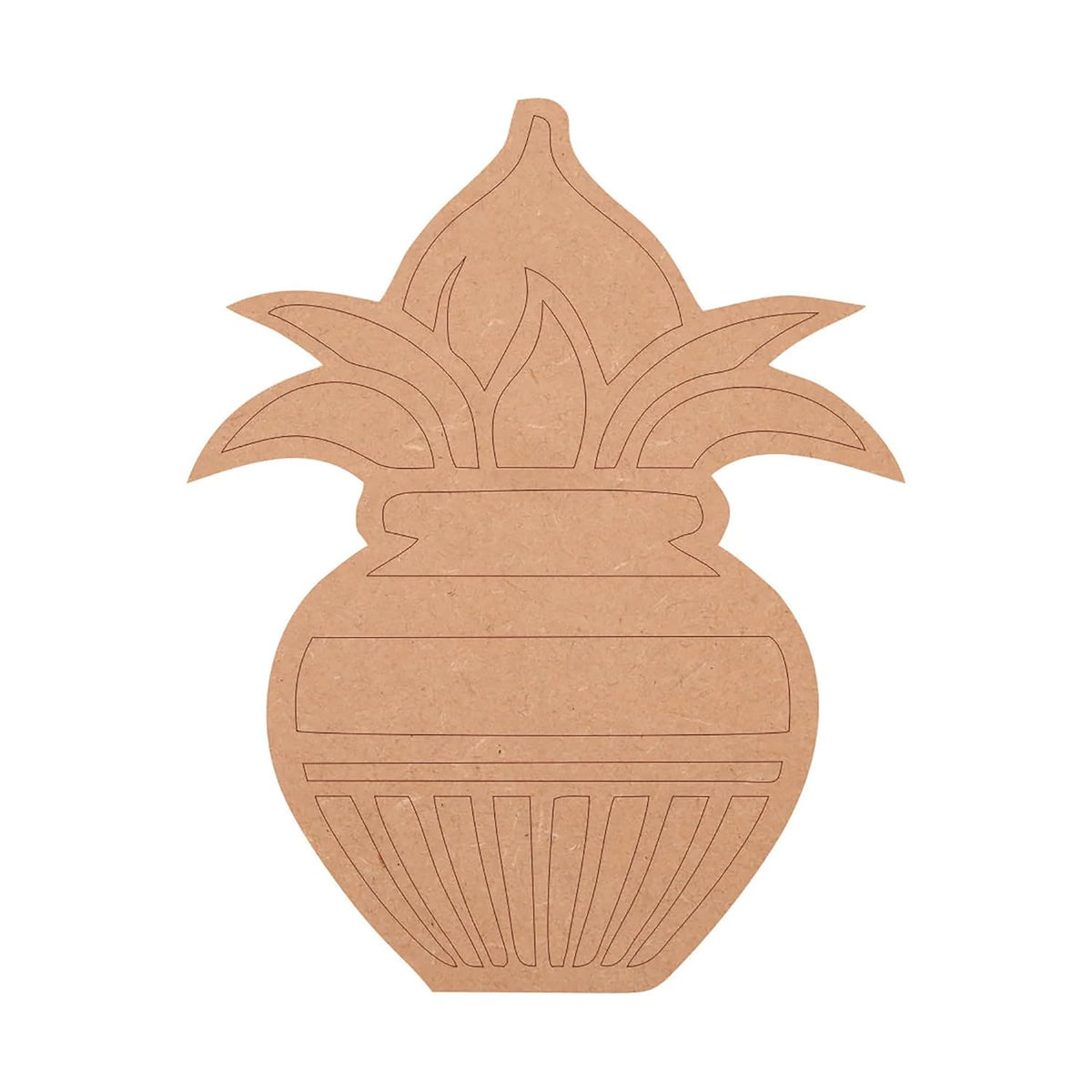 Wooden pineapple-shaped decorative item on a white background